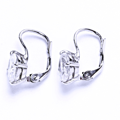 Stříbrné náušnice , čirý zirkon - VE 169