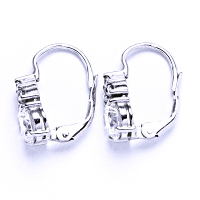 Stříbrné naušnice , čiré zirkony - VE 168 BZ