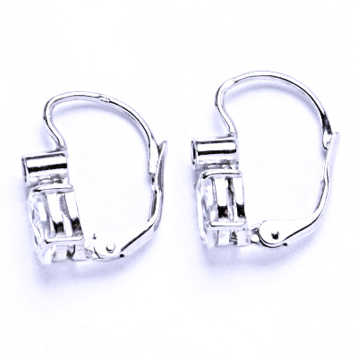 Stříbrné naušnice , čiré zirkony - VE 146