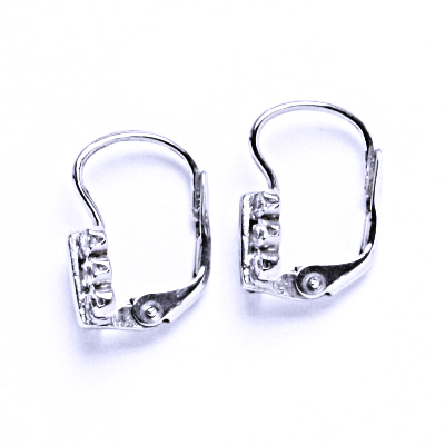 Stříbrné naušnice s čirými zirkony na patent VE 96