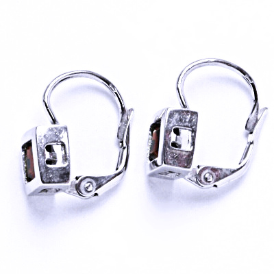 Stříbrné naušnice s granáty na patent, náušnice ze stříbra VE 40