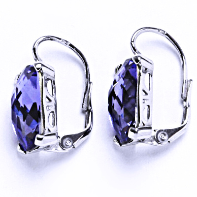 Stříbrné náušnice s krystalem Swarovski tanzanit, NK 1283 