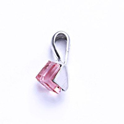 Přívěsek s krystalem Swarovski (Light Rose 6x6 mm)P1230 