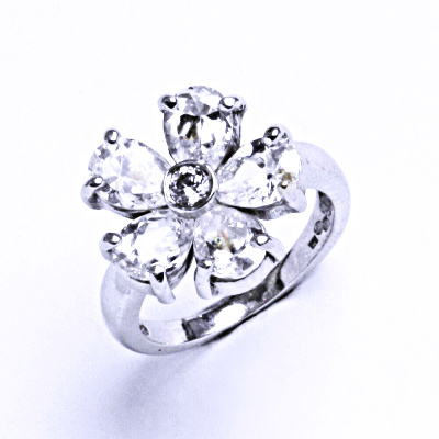 Prsten stříbrný se zirkony VR 236