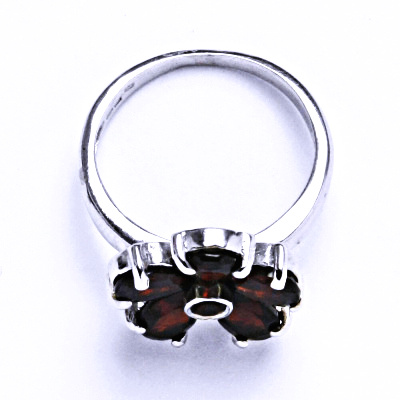 Stříbrný prsten s granátem, prsten ze stříbra VR 236