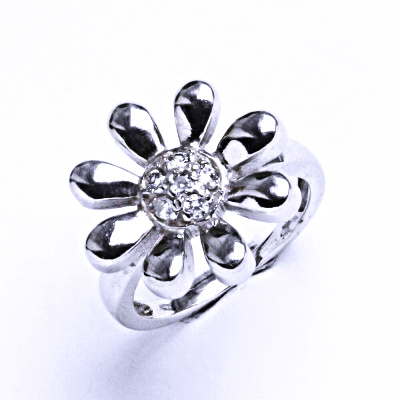 Prsten stříbrný se zirkony VR 154