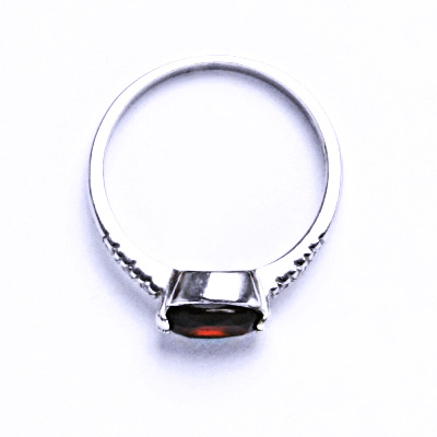 Stříbrný prsten s granátem, prsten ze stříbra VR 237