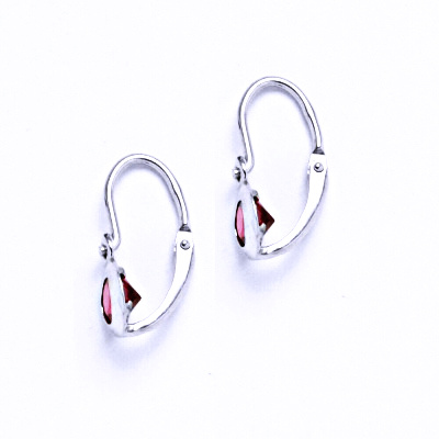 Stříbrné naušnice se zirkony rubíny NK 1319 