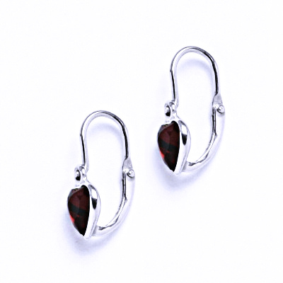 Stříbrné dětské naušnice srdce s krystalem Swarovski (barva Siam)NK 1315 