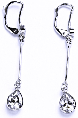 Stříbrné náušnice se zirkony slzy, NK 28/tyč/1039