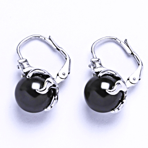 Swarovski perly 10 mm tahiti naušnice patent stříbro, NK 1190