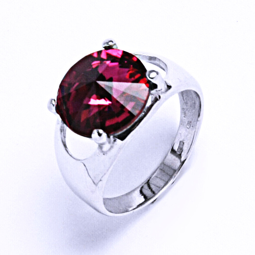 Stříbrný prsten s krystalem Swarovski Rivoli (barva Fuchsia)T 1188 