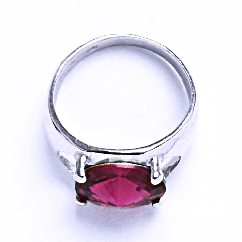 Stříbrný prsten s krystalem Swarovski Rivoli (barva Fuchsia)T 1188 