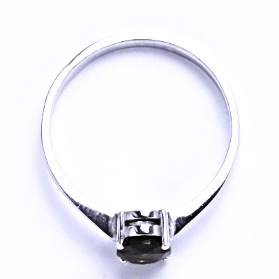 Zlatý prsten, přírodní záhněda, bílé i žluté zlato - T 1245 