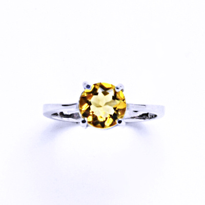Stříbrný prsten, přírodní citrín pálený, prstýnek ze stříbra, T 1252 