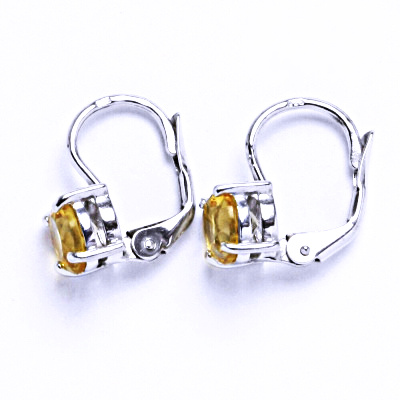 Stříbrné náušnice, přírodní citrín pálený 6 mm - NK 1250 