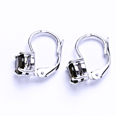 Stříbrné náušnice, přírodní záhněda 6 mm - NK 1250 