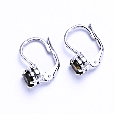 Stříbrné náušnice, přírodní záhněda - NK 1251 