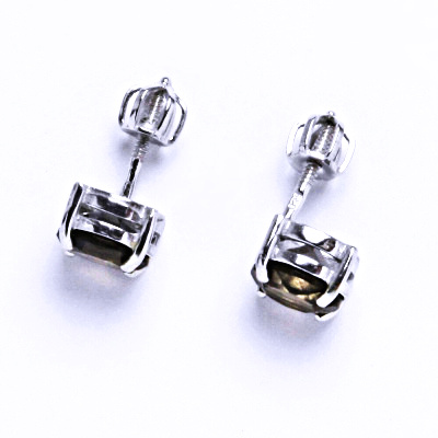 Stříbrné náušnice, přírodní záhněda, náušnice ze stříbra, NŠ 1252