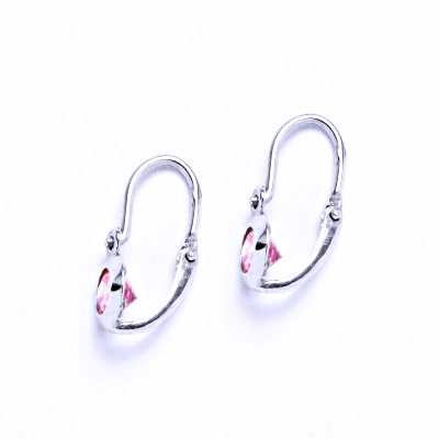 Stříbrné naušnice s pink zirkony NK 1319 