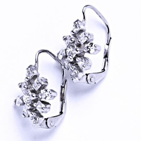 Stříbrné naušnice se zirkonem na patent VE 97 BZ