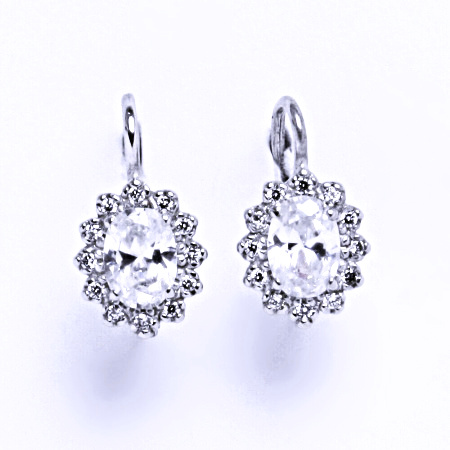 Stříbrné naušnice Kate ,zirkony čiré - VE 247