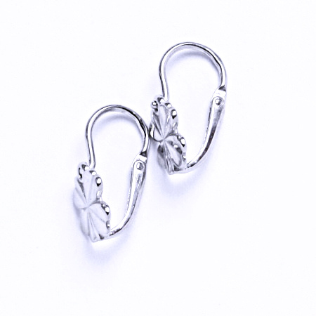 Dětské náušnice stříbrné, čtyřlístek, VE 243