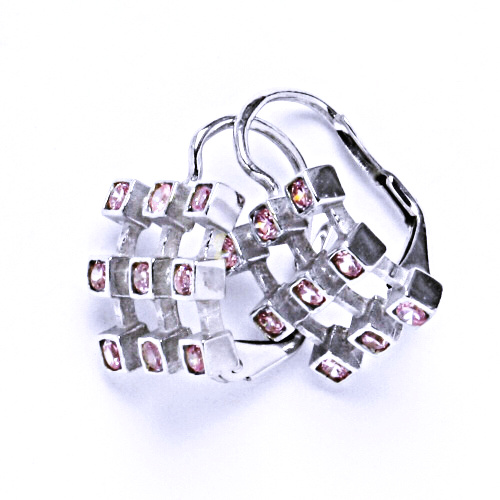 Náušnice stříbrné se zirkony, NK 1312 