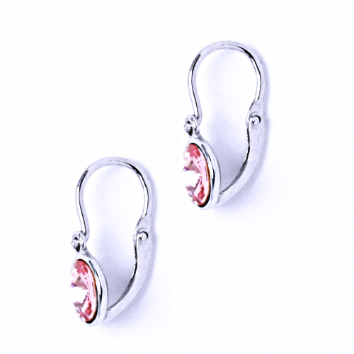 Dětské naušnice s krystalem Swarovski light rose NK 1336