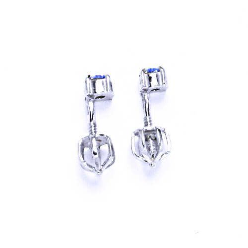 1 Náušnice stříbrné s krystalem Swarovski light safír NŠ 1339