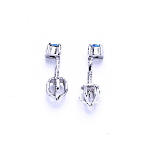 1 Náušnice stříbrné s krystalem Swarovski akvamarín NŠ 1339