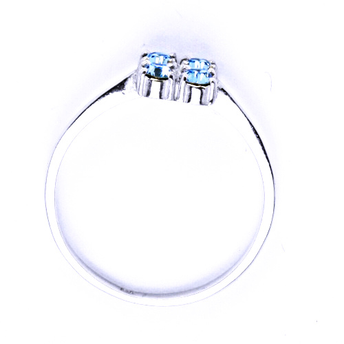 Stříbrný prsten s krystalem Swarovski Akvamarin, T 1324