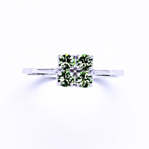 Stříbrný prsten s krystalem Swarovski Peridot, T 1324 