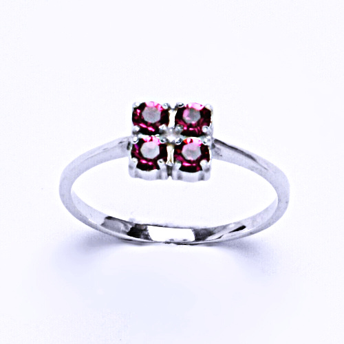 Stříbrný prsten s krystalem Swarovski Fuchsie, T 1324 
