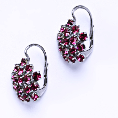 Naušnice s krystaly Swarovski Fuchsie květy NK 1342