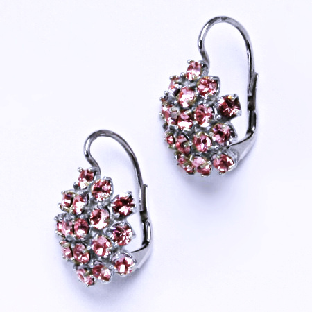 Naušnice s krystaly Swarovski květy Light Rose NK 1342