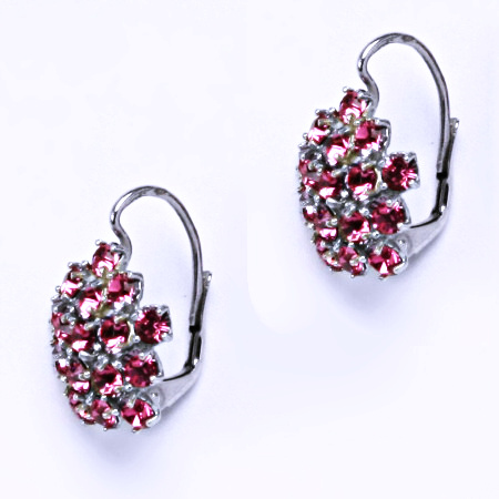 Náušnice s krystaly Swarovski Rose květy NK 1342