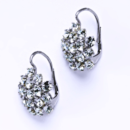 Naušnice s krystaly Swarovski krystal čirý květy NK 1342