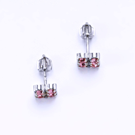 Náušnice stříbrné s krystaly Swarovski Light Rose NŠ 1324 