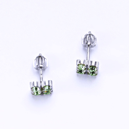 Náušnice stříbrné s krystaly Swarovski Chryzolit NŠ 1324 