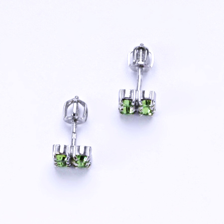 Náušnice stříbrné s krystaly Swarovski Peridot NŠ 1324