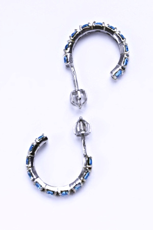 1 Naušnice s krystaly Swarovski Light Saphire NŠ 1340
