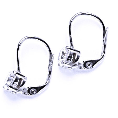 Stříbrné náušnice na patent se zirkonem, šperk 000301601921 VE 30