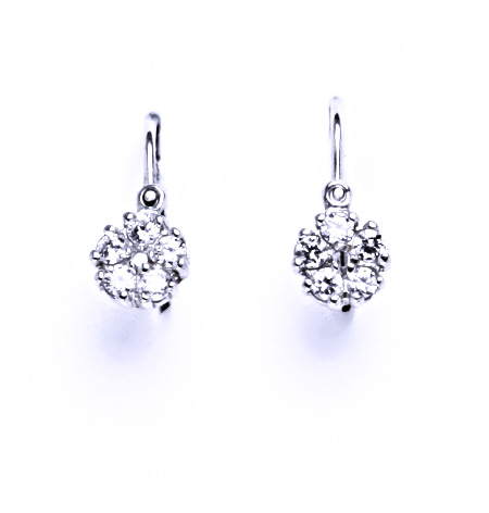 Náušnice se zirkony stříbrné, šperk VE 202