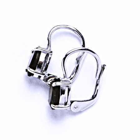 Stříbrné náušnice, přírodní záhněda 7x5 mm - NK 1246