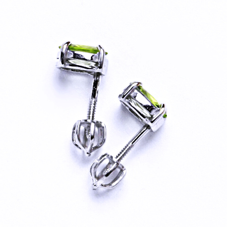 Stříbrné náušnice, přírodní olivín, náušnice ze stříbra, NŠ 1246