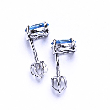 Stříbrné náušnice, přírodní topaz swiss, náušnice ze stříbra, NŠ 1246