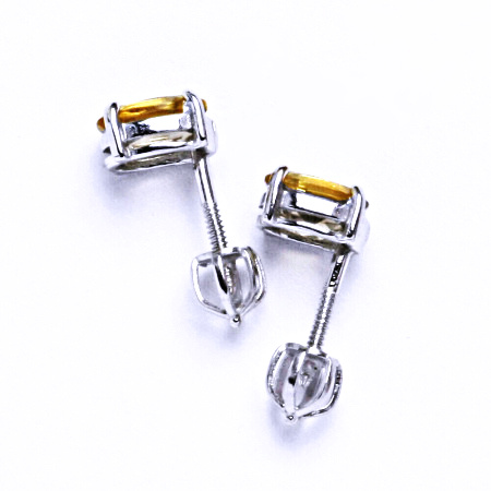 Stříbrné náušnice, přírodní citrín pálený, náušnice ze stříbra, NŠ 1246