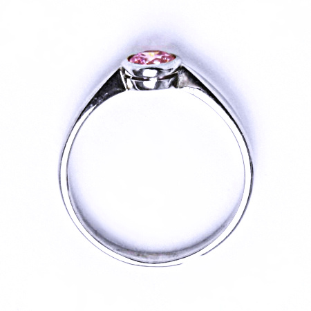 Stříbrný prsten se syntetickým zirkonem (růžový zirkon) VR 87