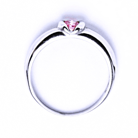 Stříbrný prsten , pink zirkon - VR 8